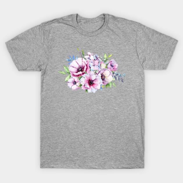 Anemones wreath T-Shirt by Simple Wishes Art